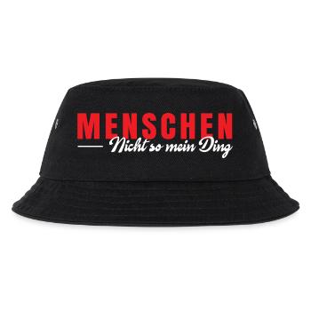 Menschen nicht so meins - Kinder Bucket Hat - Schwarz - Vorne