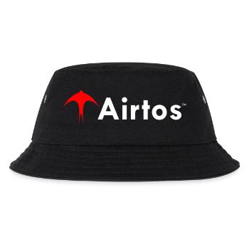 LOGO weißer Text - Kinder Bucket Hat - Schwarz - Vorne