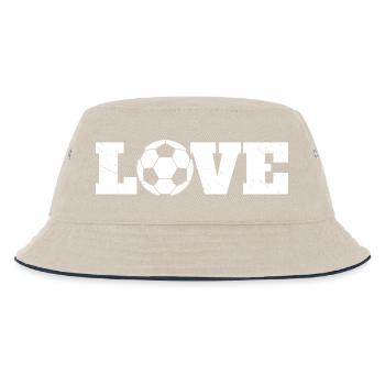 LOVE Football | Love Soccer - Kids’ Bucket Hat - ecru/navy - Front