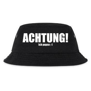 Achtung! Ich pupse ;-) - Kinder Bucket Hat - Schwarz - Vorne