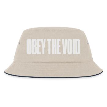 Obey the Void Bold Typographic Art - Kids’ Bucket Hat - ecru/navy - Front