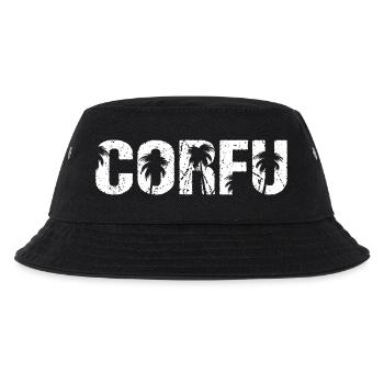 Corfu Greece Palm Trees Corfu Island - Kids’ Bucket Hat - black - Front
