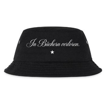 In Büchern verloren Spruch Buchwurm Lesen - Kinder Bucket Hat - Schwarz - Vorne