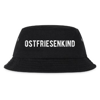 Ostfriesenkind Ostfriesland Nordsee Used Look - Kinder Bucket Hat - Schwarz - Vorne