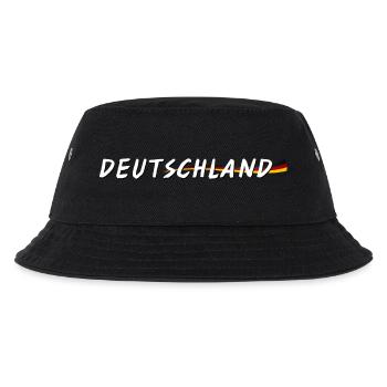 DEUTSCHLAND Schriftzug mit Wappen - Kinder Bucket Hat - Schwarz - Vorne