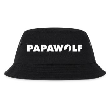 Papawolf weißer Schriftzug - Kinder Bucket Hat - Schwarz - Vorne