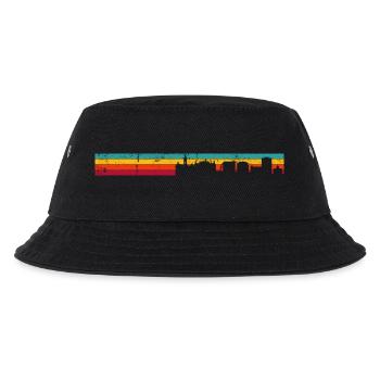 Silhouette des Sonnenuntergangs-Skyline-Verlaufs - Kinder Bucket Hat - Schwarz - Vorne