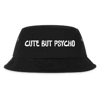 Cute but Psycho – Statement Typo - Kids’ Bucket Hat - black - Front