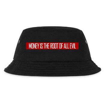 Money Root Evil Kapitalismus Gier Finanzen Reiche - Kinder Bucket Hat - Schwarz - Vorne