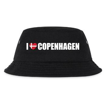 I love Copenhagen Dänemark Kopenhagen - Kinder Bucket Hat - Schwarz - Vorne