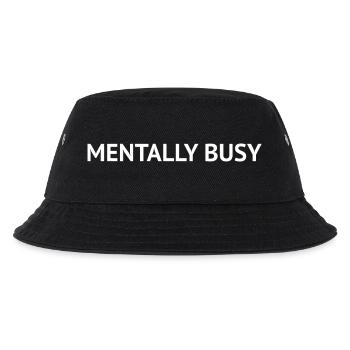 Mentally Busy – Minimal Mind Text Design - Kids’ Bucket Hat - black - Front