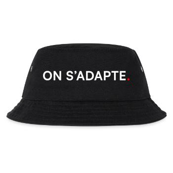 WIR PASSEN UNS AN. Design Minimale Motivation - Kinder Bucket Hat - Schwarz - Vorne