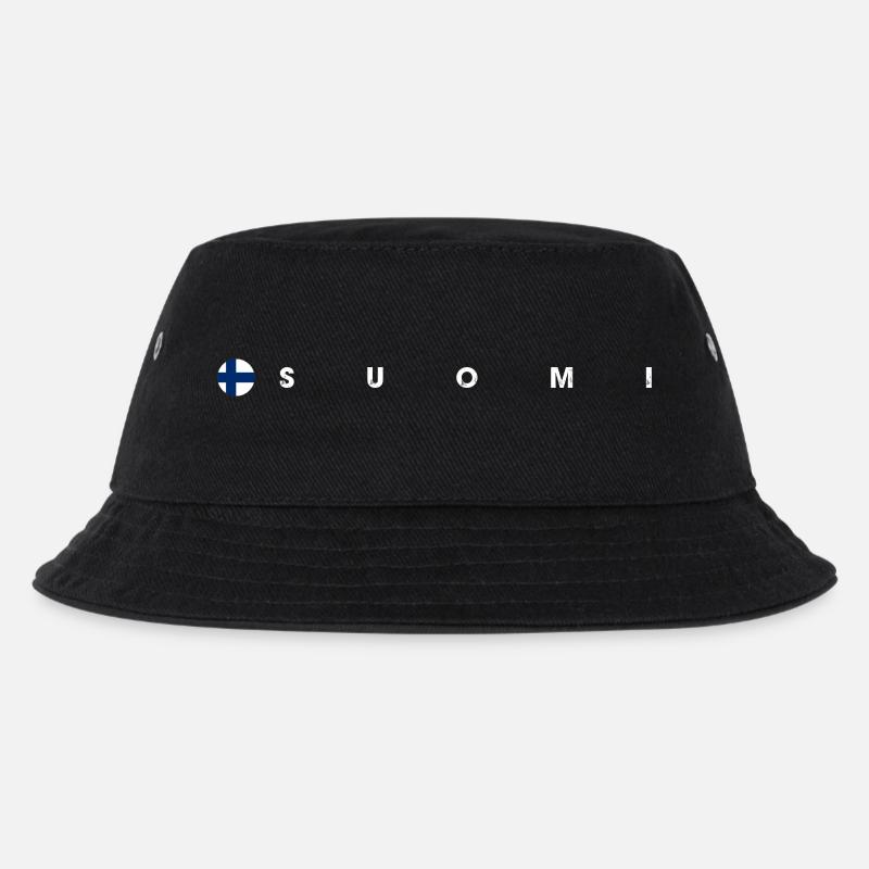 Suomi Flagge - Kinder Bucket Hat - Schwarz