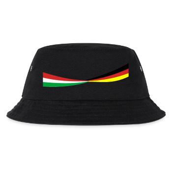Italien - Deutschland - Schmal - Banner Sport Flag - Kinder Bucket Hat - Schwarz - Vorne