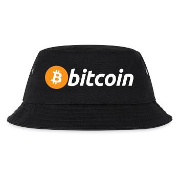 Bitcoin Logo weiß mit großem B (Official) - Kinder Bucket Hat - Schwarz - Vorne