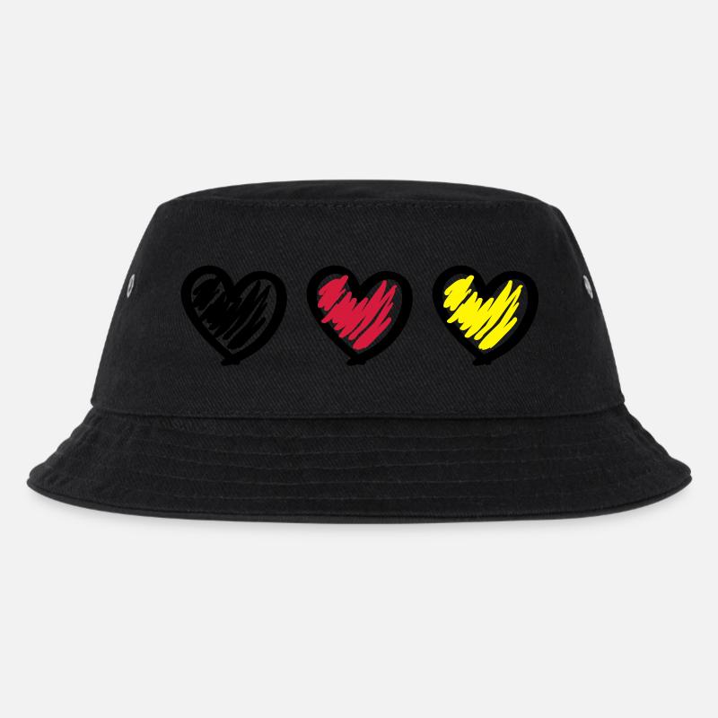 Deutschland herzen - Kinder Bucket Hat - Schwarz