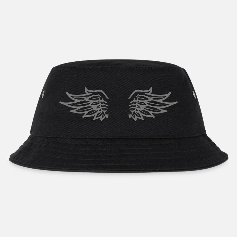 wings 1c - Kinder Bucket Hat - Schwarz