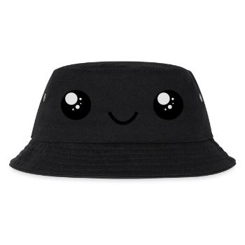 cute anime manga face - Kids’ Bucket Hat - black - Front