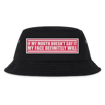 my face definitely will - Kinder Bucket Hat - Schwarz - Vorne