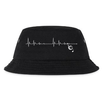 Heartbeat Treble Clef Rhythm - Kids’ Bucket Hat - black - Front