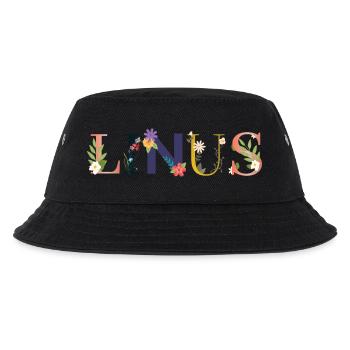 Le nom de LINUS est décoré de fleurs - Bob Enfant - noir - Devant