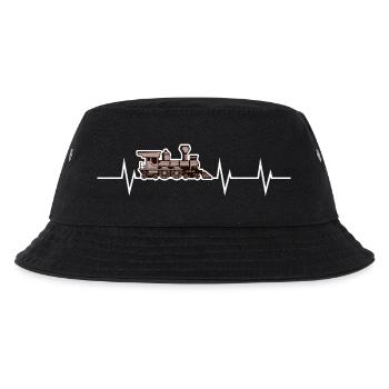 Dampflok Herzschlag - Kinder Bucket Hat - Schwarz - Vorne