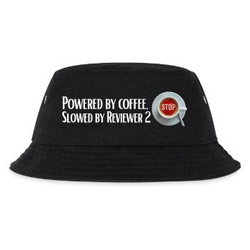 Powered by coffee, Slowed by Reviewer 2 - Kinder Bucket Hat - Schwarz - Vorne