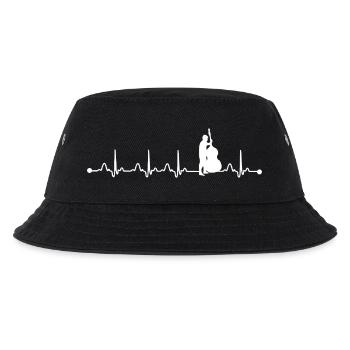 Kontrabass, Herzschlag, EKG, Jazz und Orchestermusik - Kinder Bucket Hat - Schwarz - Vorne