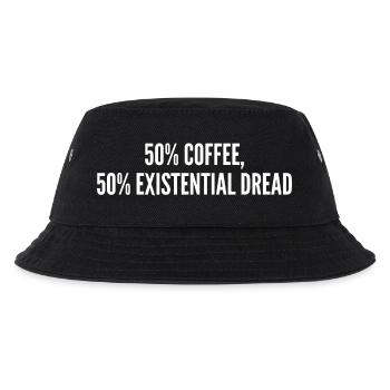 50% Kaffee 50% Existenzangst - Kinder Bucket Hat - Schwarz - Vorne