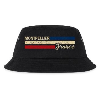 France - Montpellier - Frankreich - Flagge - Kinder Bucket Hat - Schwarz - Vorne