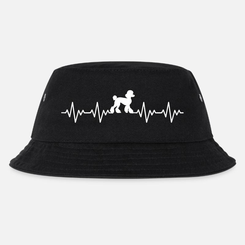 Pudel EKG Herzschlag - Kinder Bucket Hat - Schwarz
