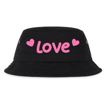 Pastellliebe und rosa Herzen - Kinder Bucket Hat - Schwarz - Vorne