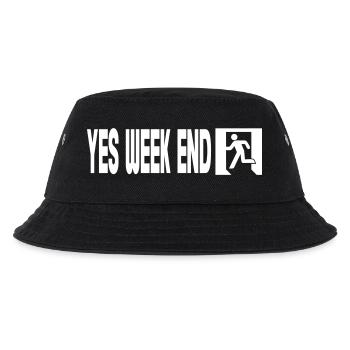 Yes Wochenende – Notfall – Weiß - Kinder Bucket Hat - Schwarz - Vorne