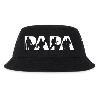 Feuerwehrmann Papa Hero Rescue Silhouette Slogan - Kinder Bucket Hat - Schwarz - Vorne