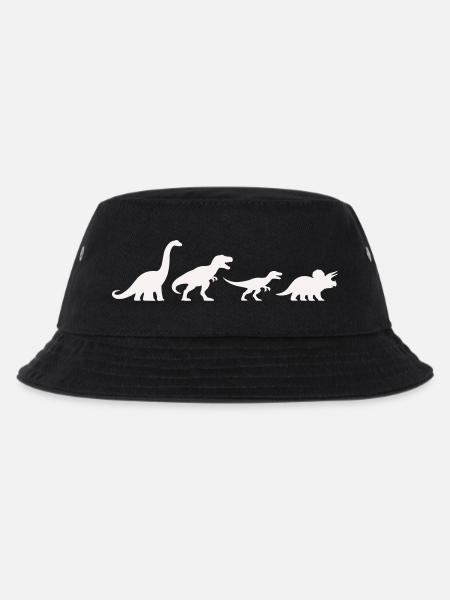 Dino silhouettes in retro style - Kids’ Bucket Hat - black