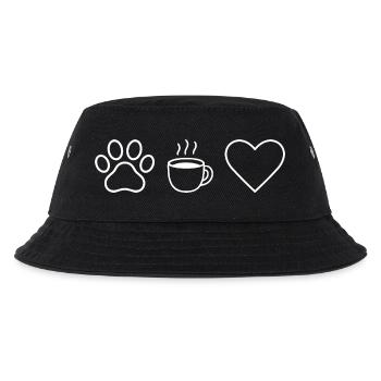 Paw Coffee Heart - Kids’ Bucket Hat - black - Front