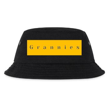 Omas Typografie Gelb Lila - Kinder Bucket Hat - Schwarz - Vorne