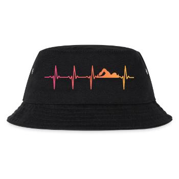 Schwimmendes Sonnenuntergangs-Herzschlag-Schwimmergeschenk - Kinder Bucket Hat - Schwarz - Vorne