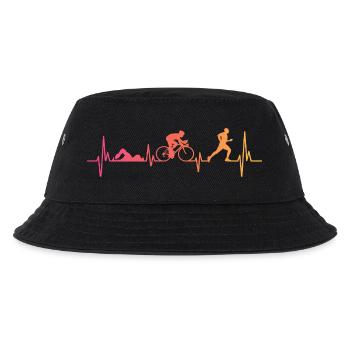 Triathlon Sunset Heartbeat Triathlet - Kinder Bucket Hat - Schwarz - Vorne