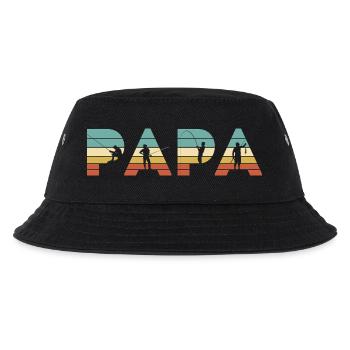 Papa Vintage Angel-Vater-Angler-Geschenk - Kinder Bucket Hat - Schwarz - Vorne
