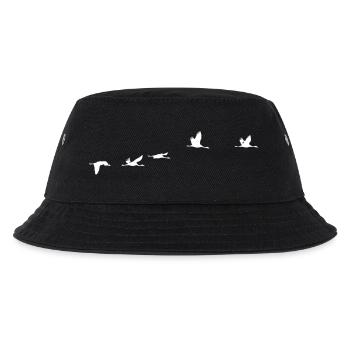 Zugvögel weiss Kranich - Kinder Bucket Hat - Schwarz - Vorne