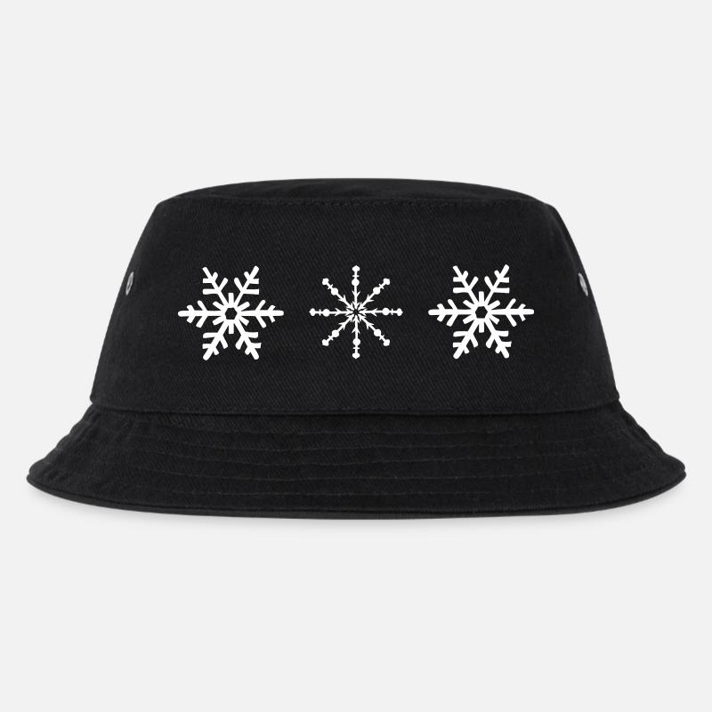 Schneeflocken - Kinder Bucket Hat - Schwarz