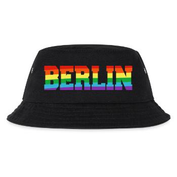 Berlin Regenbogenfahne - Kinder Bucket Hat - Schwarz - Vorne