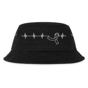 EKG Herzschlag-Bandkunst - Kinder Bucket Hat - Schwarz - Vorne