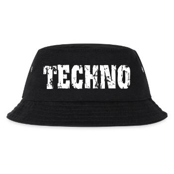 TECHNO - Kinder Bucket Hat - Schwarz - Vorne