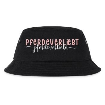 Pferdeverliebt Pferd Pferdemädchen Pferde Reiten - Kinder Bucket Hat - Schwarz - Vorne