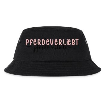 Pferdeverliebt Pferd Pferdemädchen Reiten Geschenk - Kinder Bucket Hat - Schwarz - Vorne