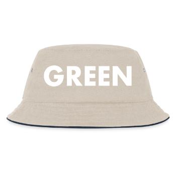 Grün - Kinder Bucket Hat - Natur/Navy - Vorne