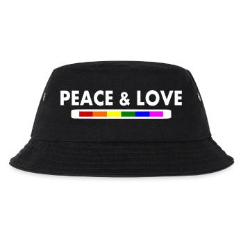 Peace and love - Kinder Bucket Hat - Schwarz - Vorne