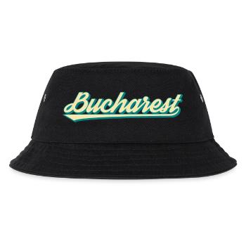 Bucharest Retro Script - Kinder Bucket Hat - Schwarz - Vorne